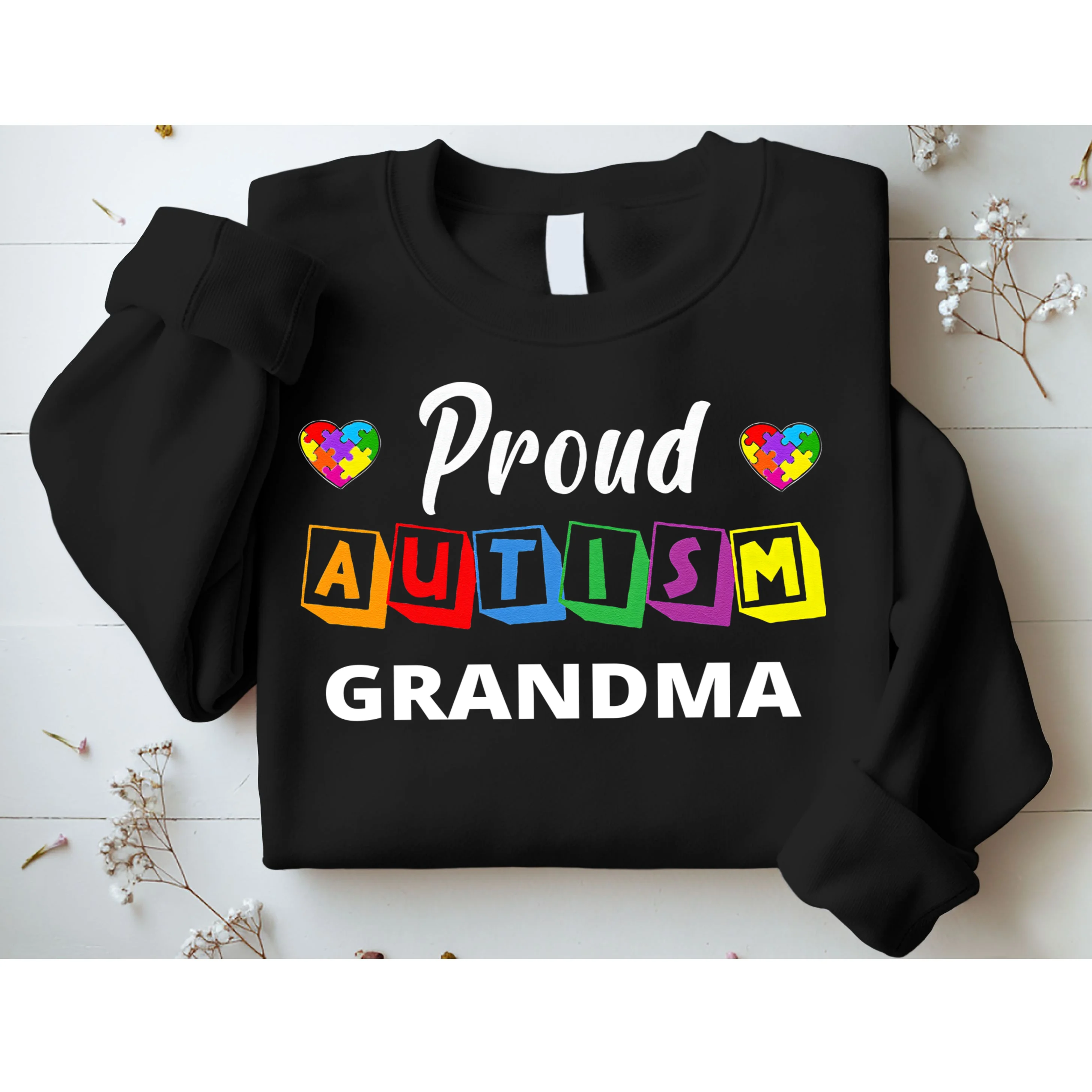 Proud Autism Personalized Custom Text Puzzle Sweatshirt - Front 1