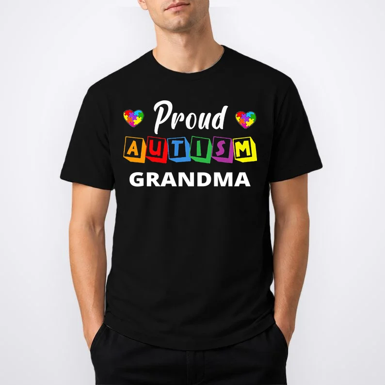 Proud Autism Personalized Custom Text Puzzle T-Shirt - Front 1