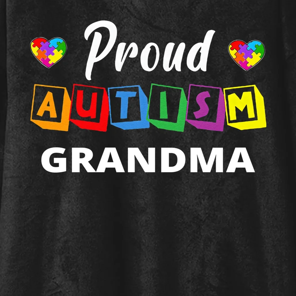 Proud Autism Personalized Custom Text Puzzle Hooded Blanket - Front - Close-up
