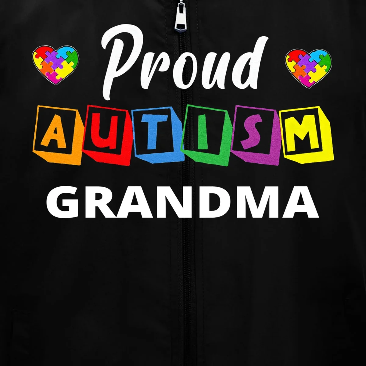 Proud Autism Personalized Custom Text Puzzle Men's Vest - Front - Close-up