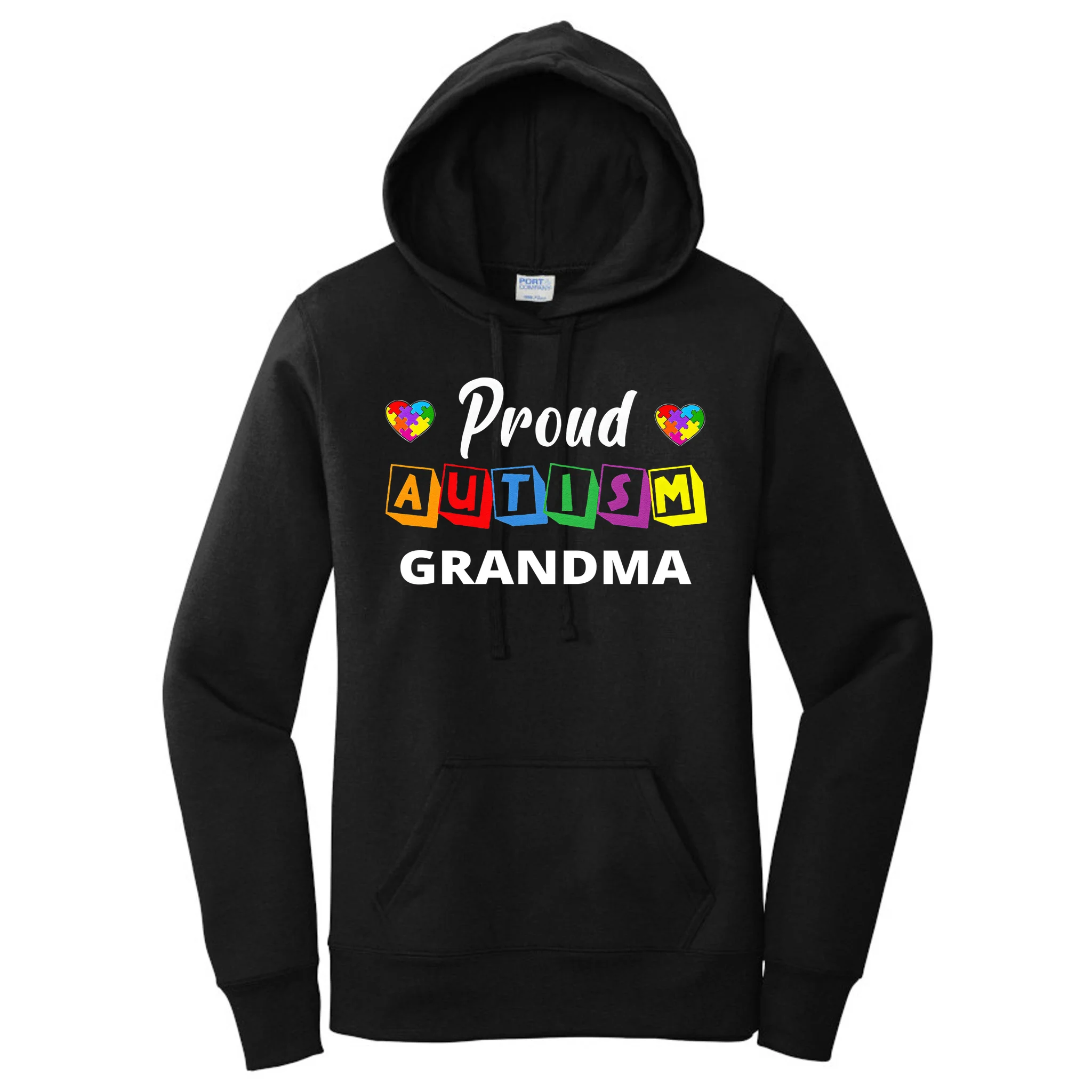 Proud Autism Personalized Custom Text Puzzle Women's Pullover Hoodie - Front