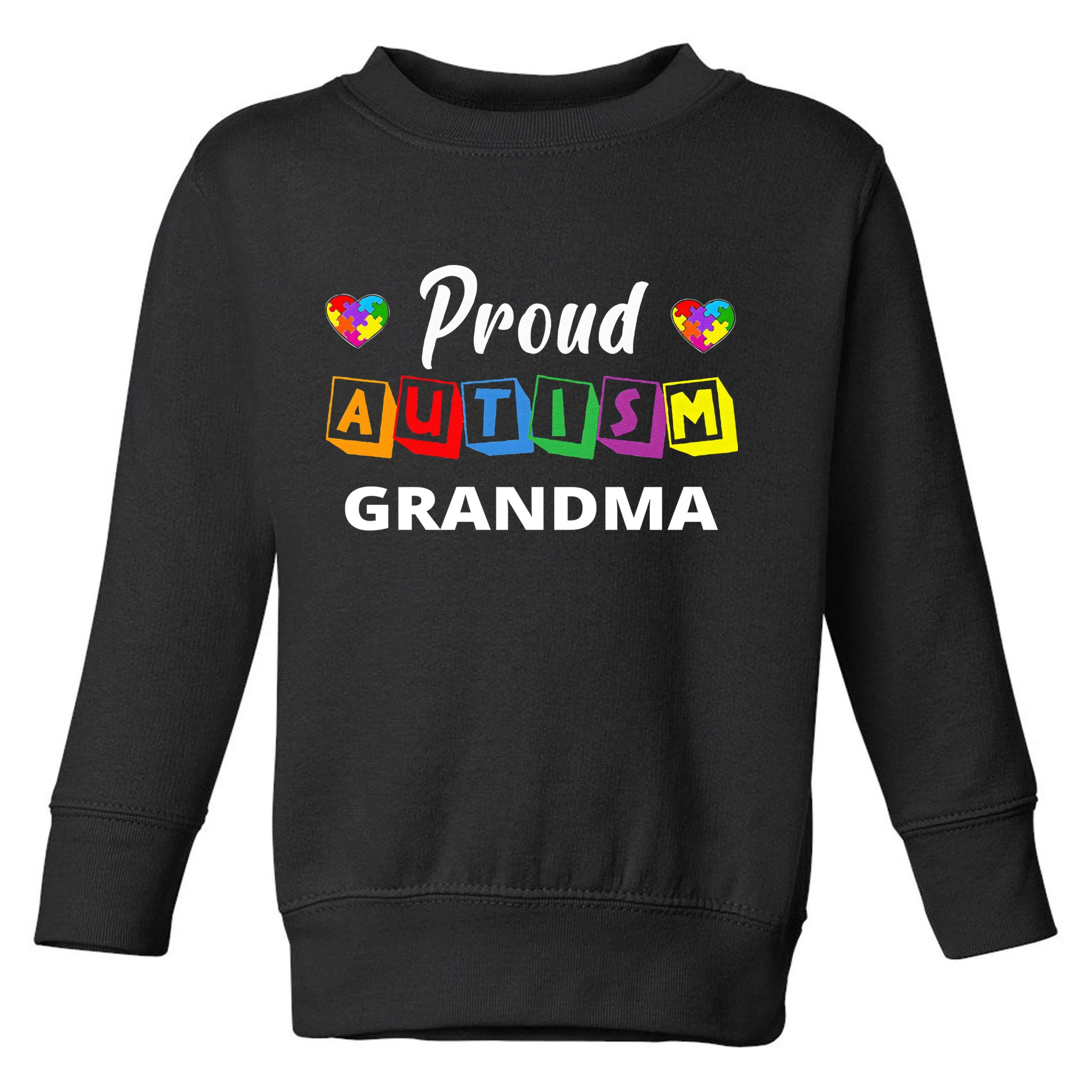 Proud Autism Personalized Custom Text Puzzle Toddler Sweatshirt - Front