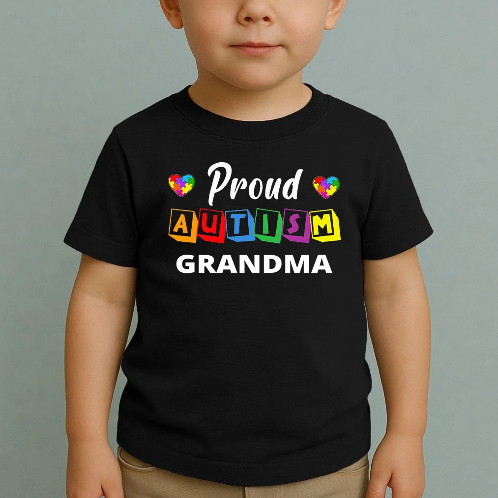 Proud Autism Personalized Custom Text Puzzle Toddler T-Shirt - Front 1