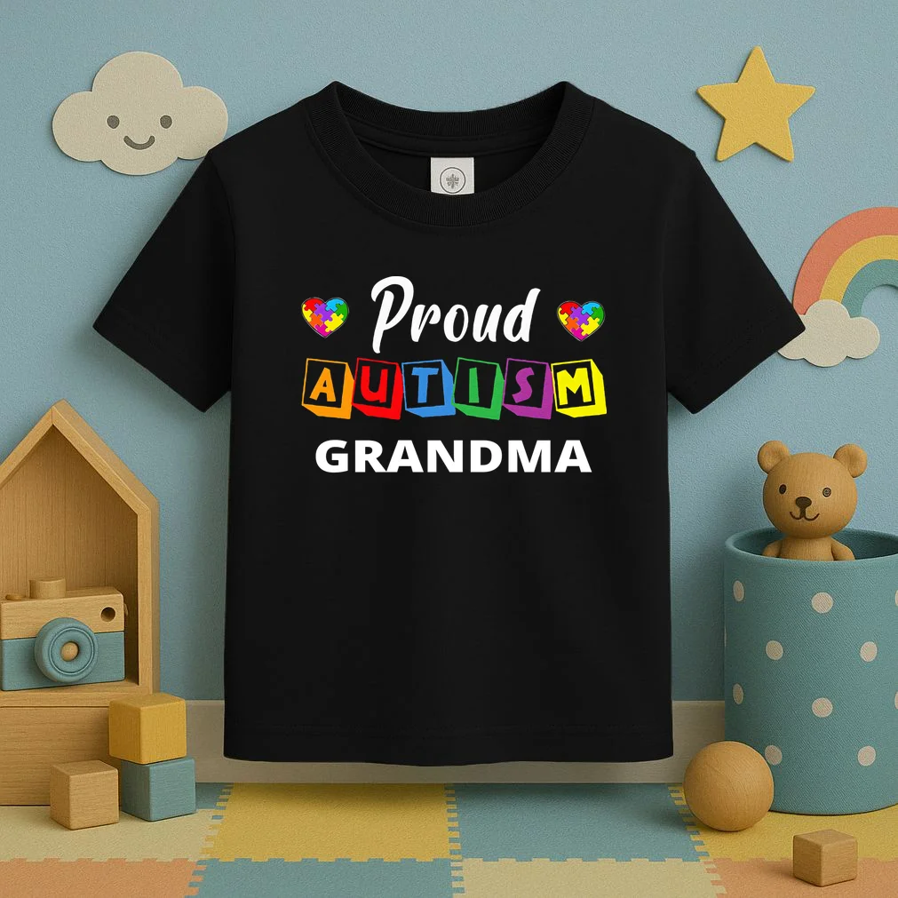 Proud Autism Personalized Custom Text Puzzle Toddler T-Shirt - Front 2