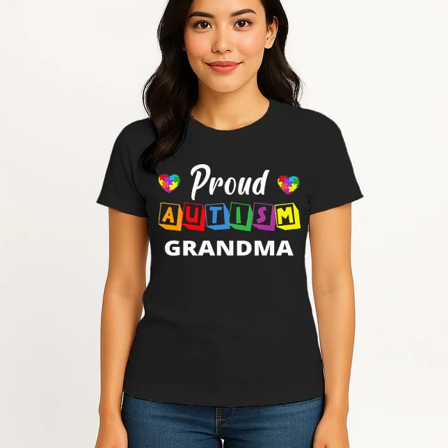 Proud Autism Personalized Custom Text Puzzle Women's T-Shirt - Front 3