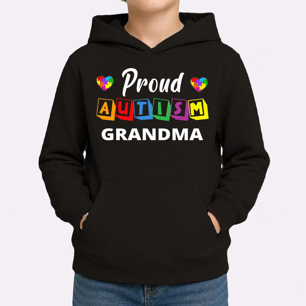 Proud Autism Personalized Custom Text Puzzle Kids Hoodie - Front 1