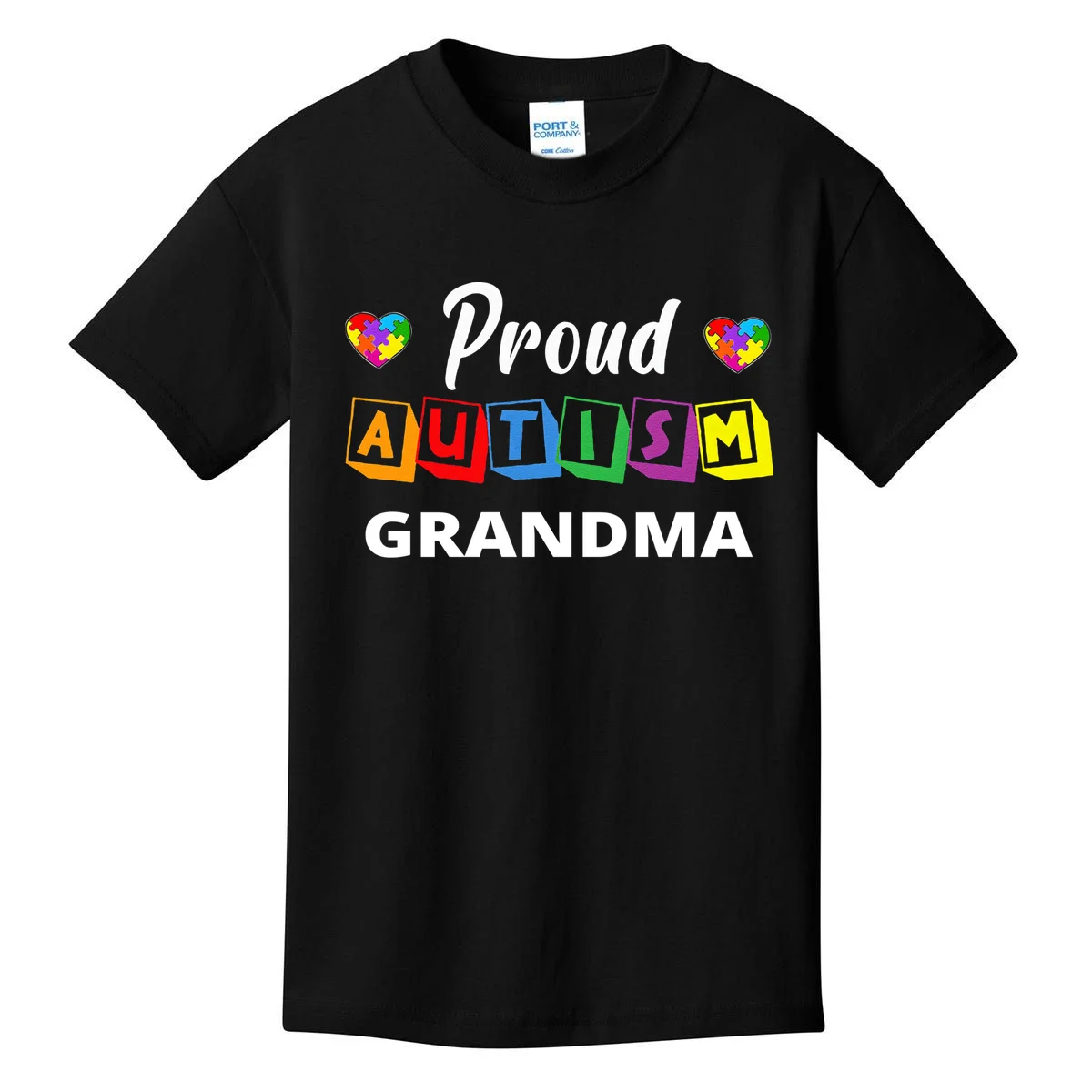 Proud Autism Personalized Custom Text Puzzle Kids T-Shirt - Front