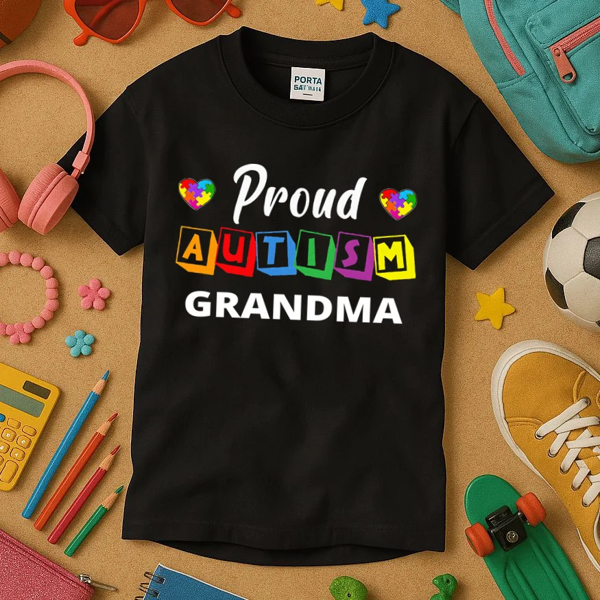 Proud Autism Personalized Custom Text Puzzle Kids T-Shirt - Front 2