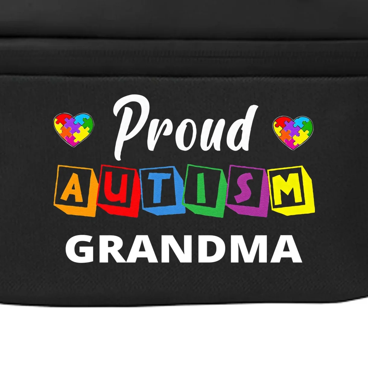 Proud Autism Personalized Custom Text Puzzle Crossbody - Front - Close-up
