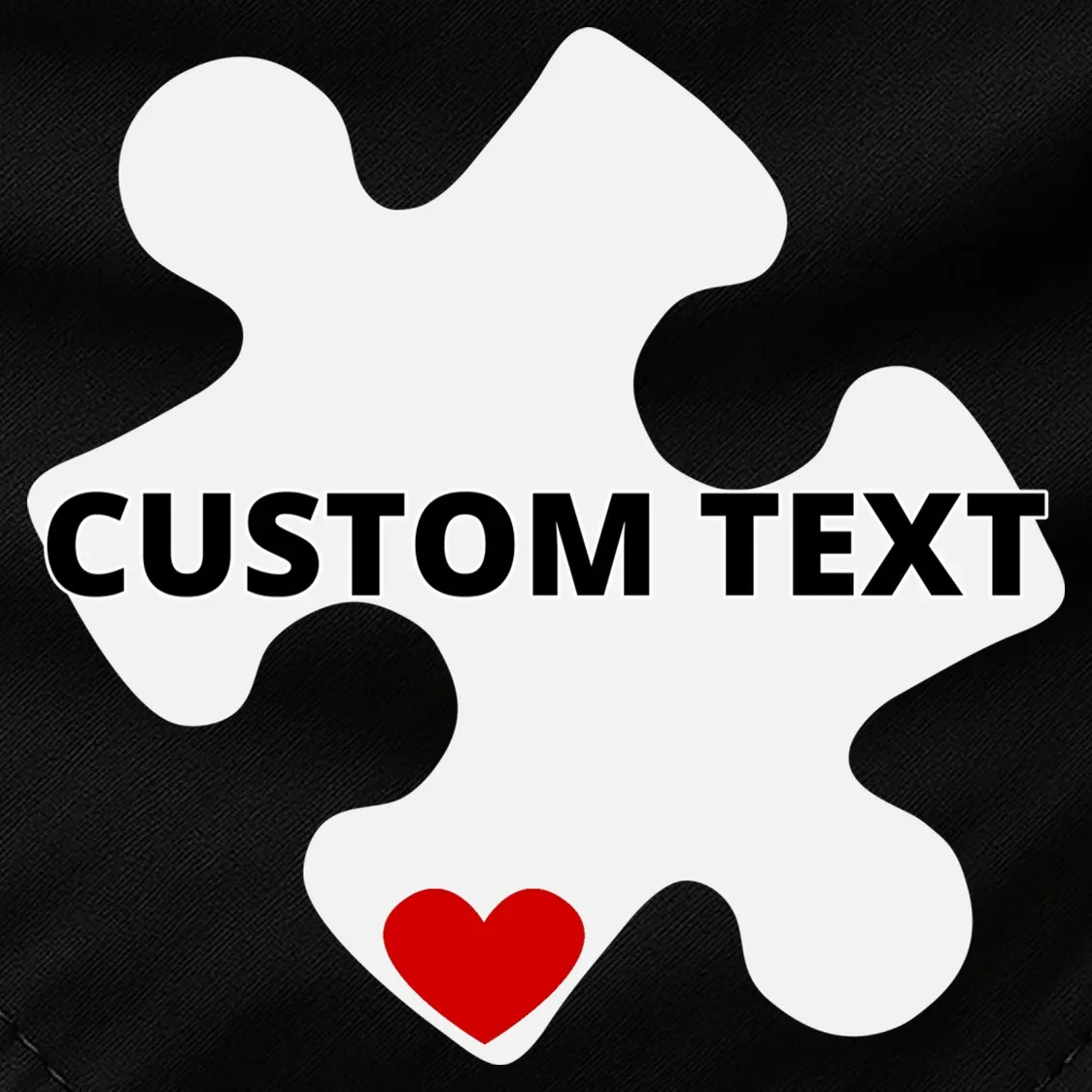 Personalized Autism Puzzle Piece Custom Text Dog Bandana - Front - Close-up