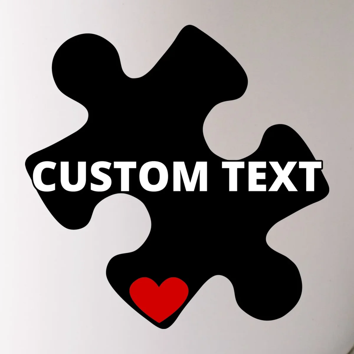 Personalized Autism Puzzle Piece Custom Text Mug - Front - Close-up