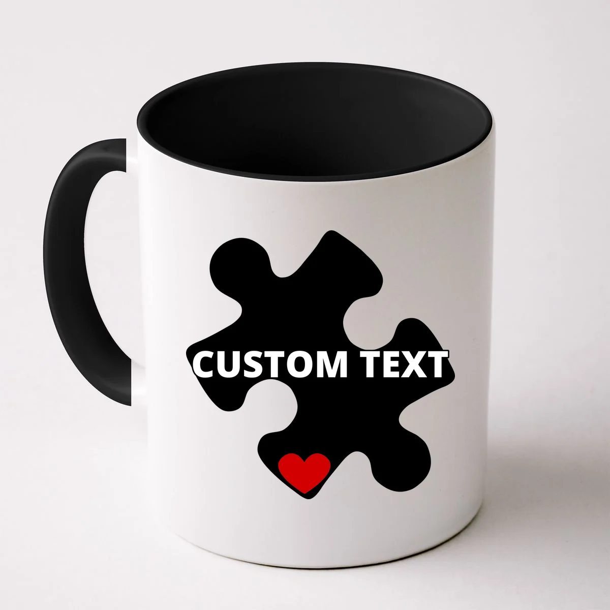 Personalized Autism Puzzle Piece Custom Text Coffee Mug - Front