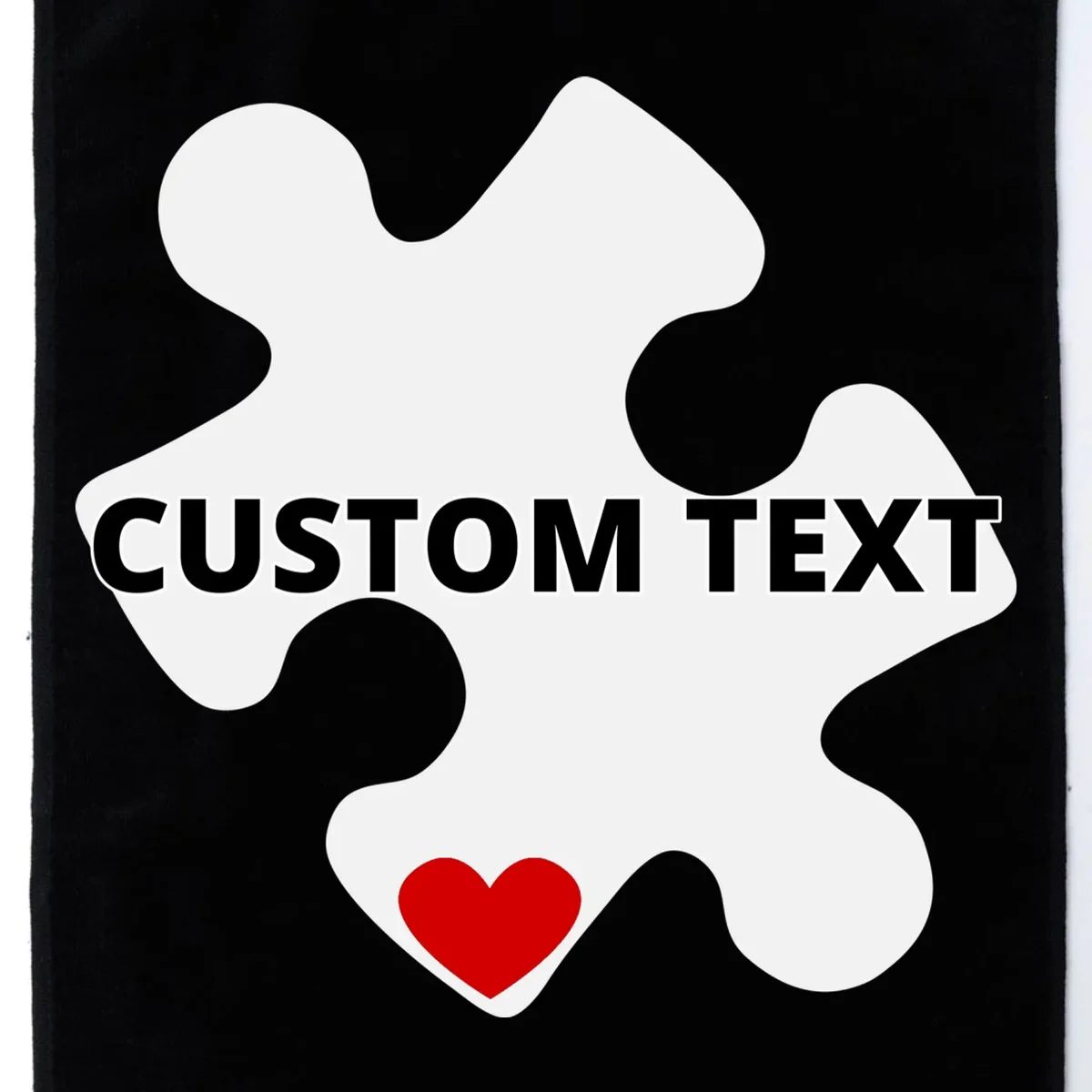 Personalized Autism Puzzle Piece Custom Text Golf Towel - Front - Close-up