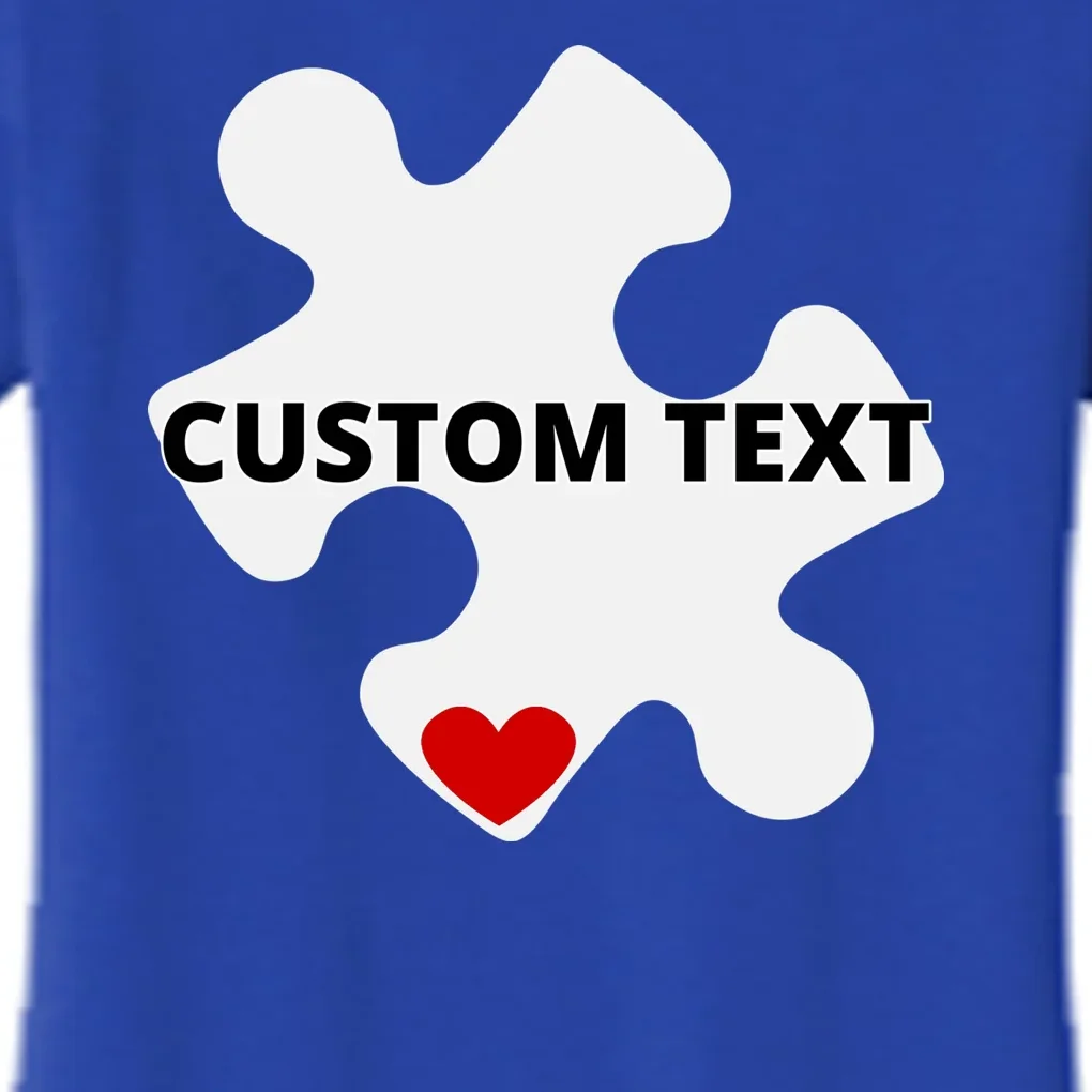 Personalized Autism Puzzle Piece Custom Text Women's Flannel Pajama Set - Front - Close-up
