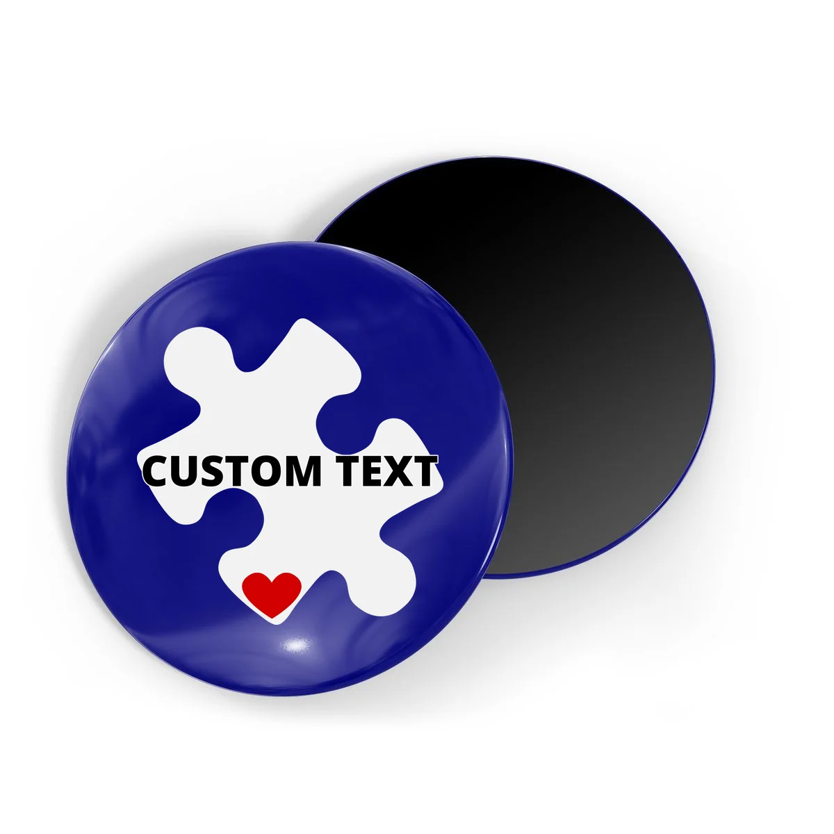 Personalized Autism Puzzle Piece Custom Text Magnet - Front