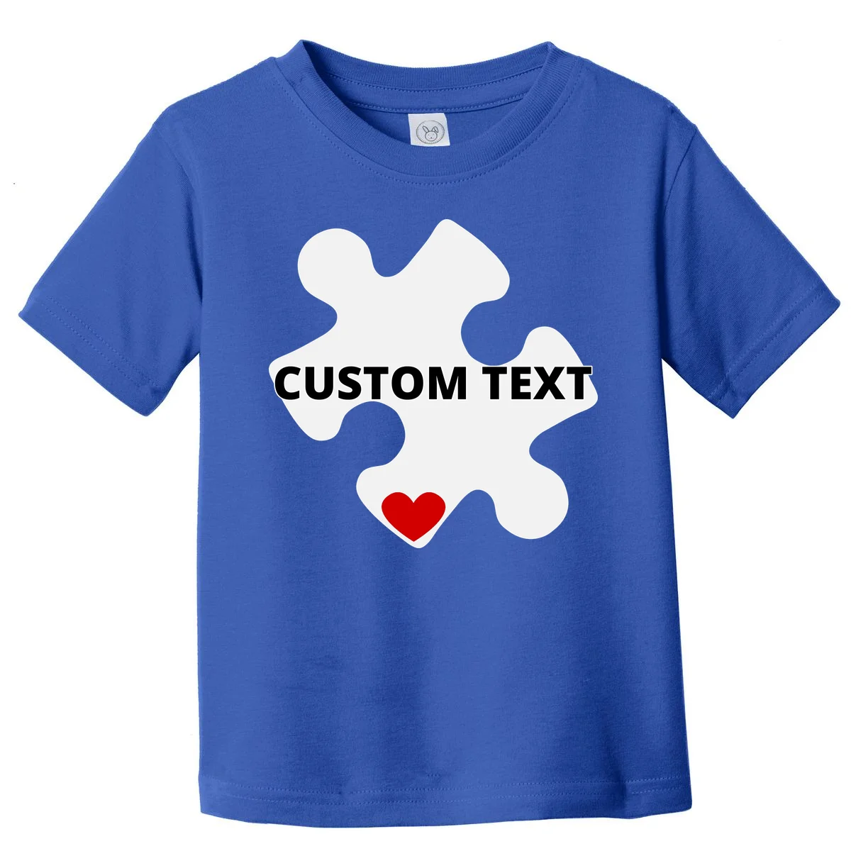 Personalized Autism Puzzle Piece Custom Text Toddler T-Shirt - Front