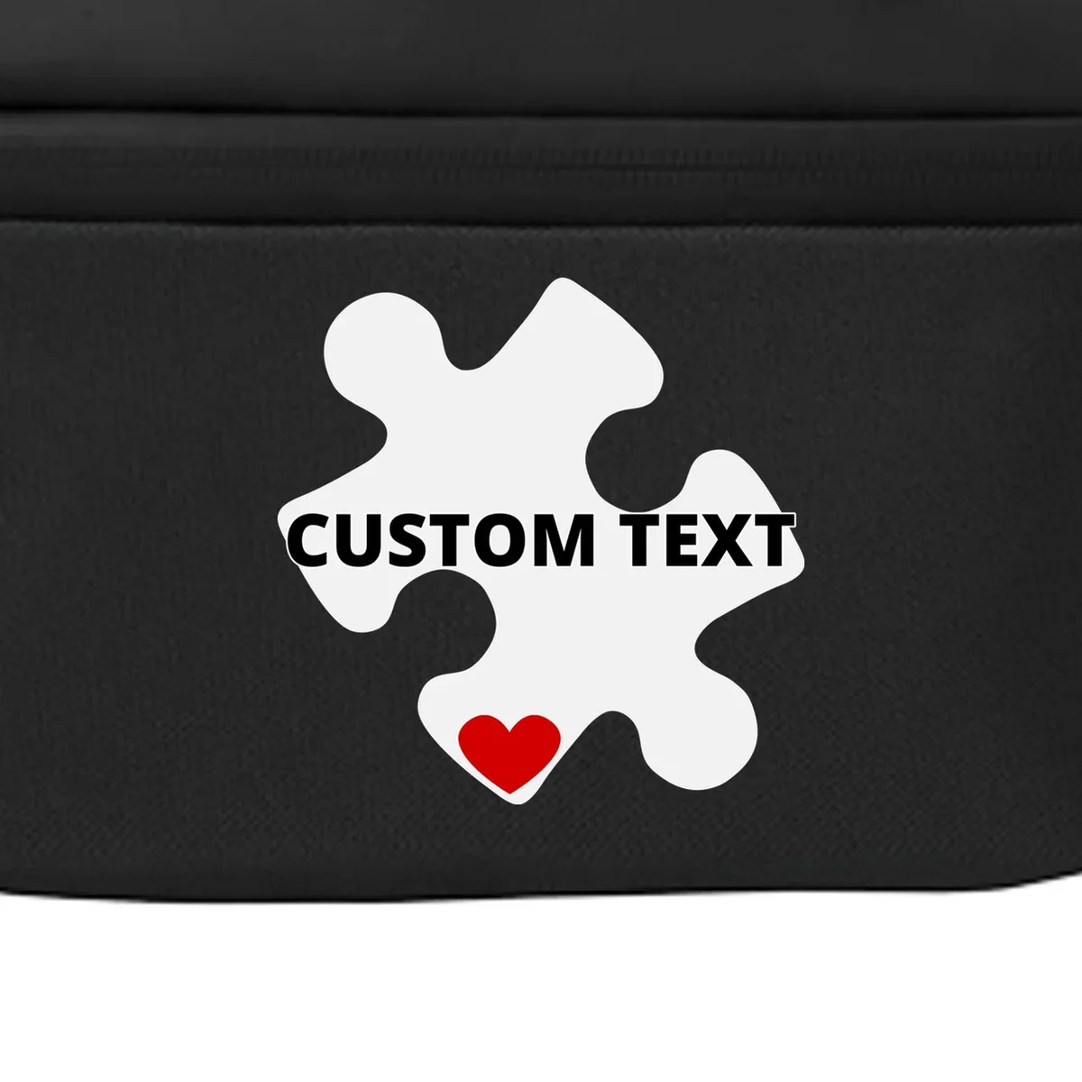 Personalized Autism Puzzle Piece Custom Text Crossbody - Front - Close-up