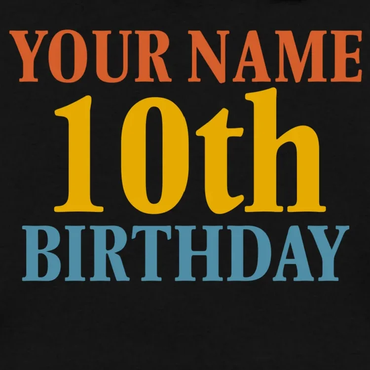 Personalized Birthday Custom Name & Age Text Men's Hoodie - Front - Close-up