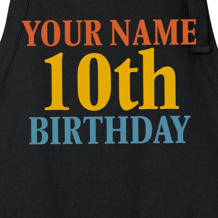 Personalized Birthday Custom Name & Age Text Apron - Front - Close-up