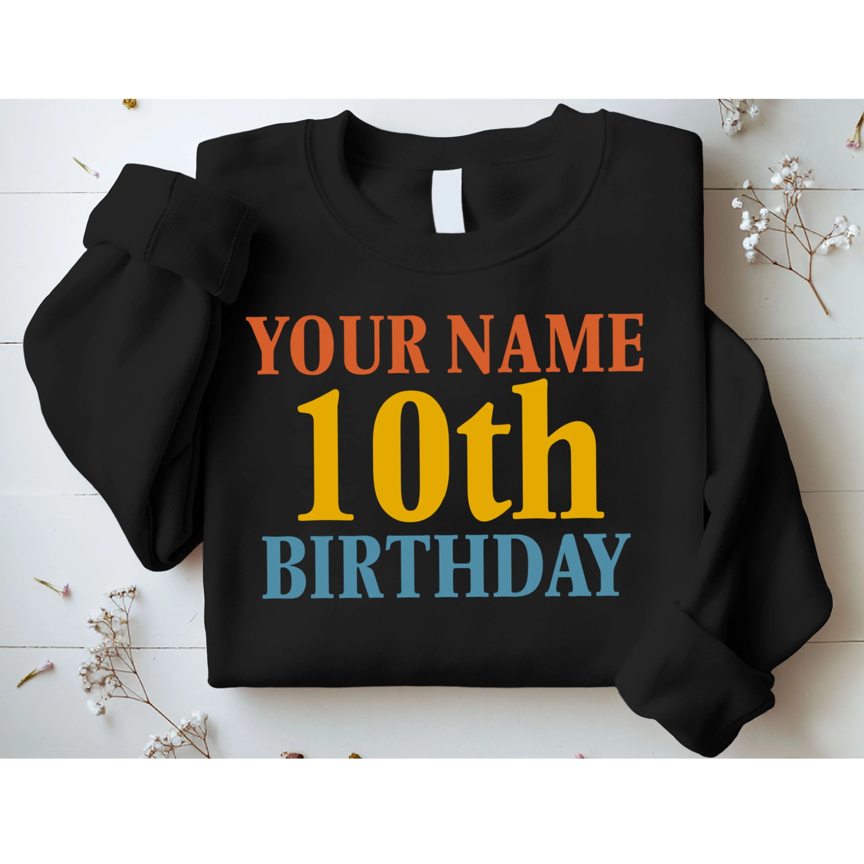 Personalized Birthday Custom Name & Age Text Men's Sweatshirt - Front 1