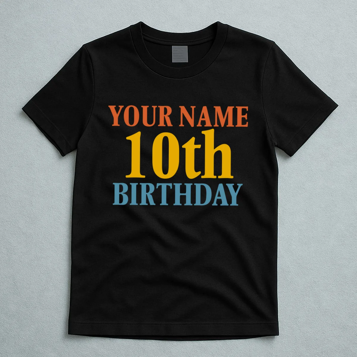 Personalized Birthday Custom Name & Age Text T-Shirt - Front 5