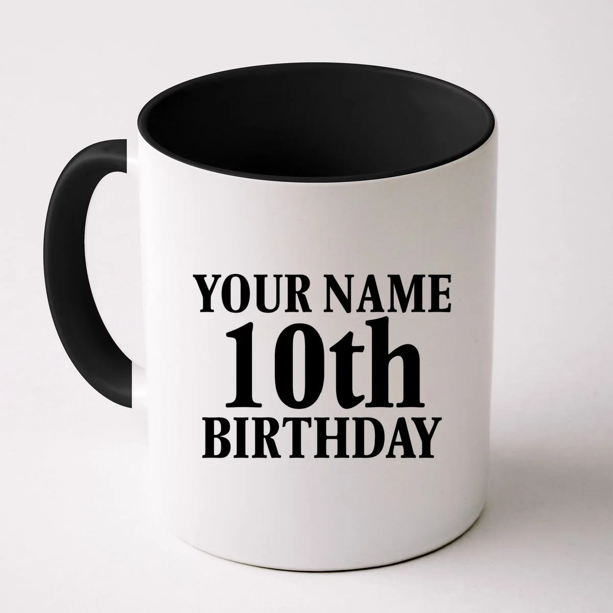 Personalized Birthday Custom Name & Age Text Mug - Front