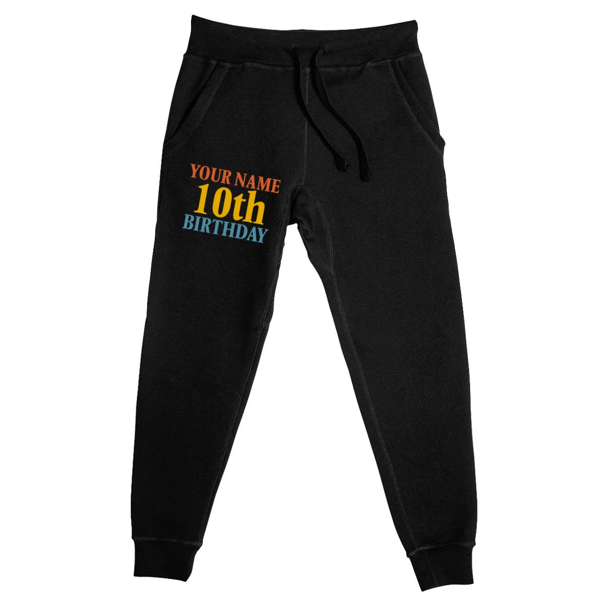 Personalized Birthday Custom Name & Age Text Men's Sweatpants - Front