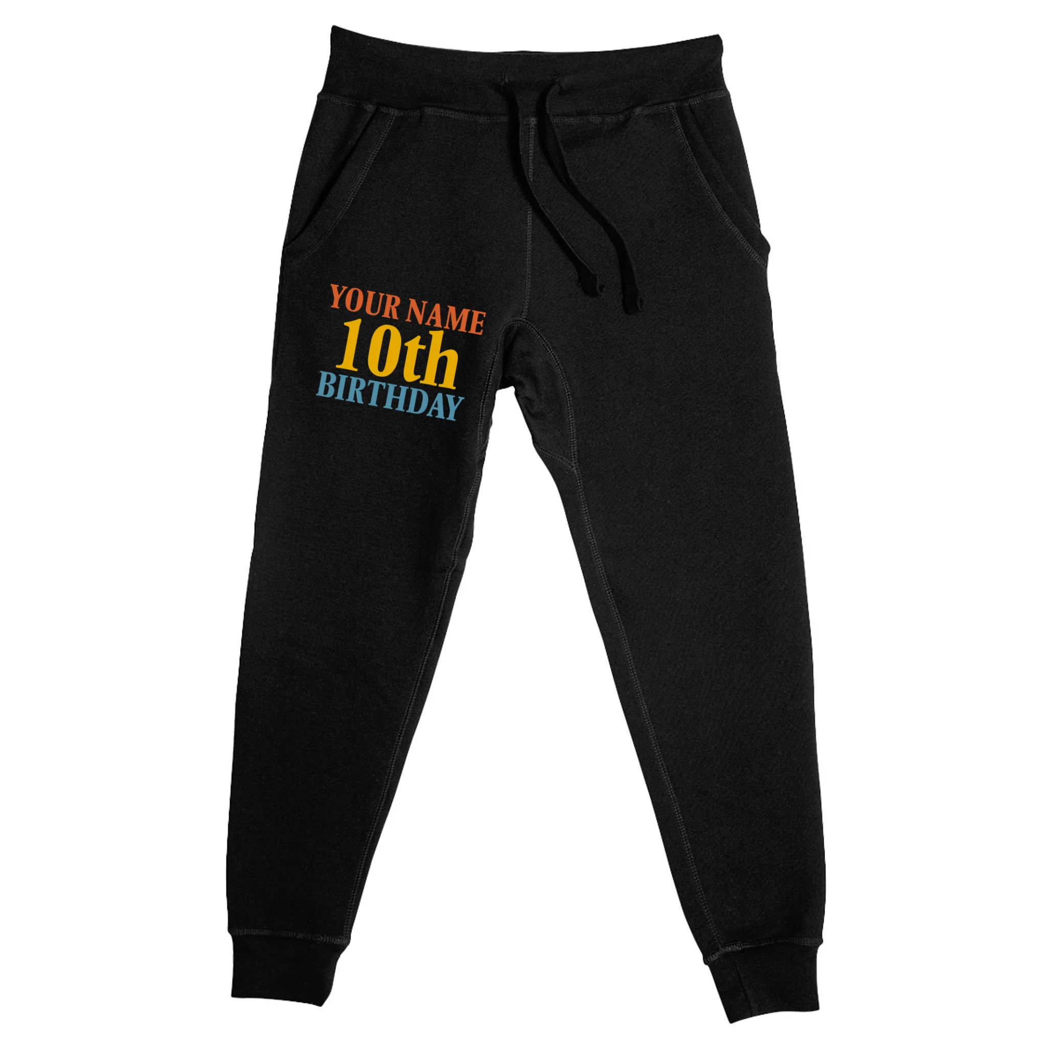 Personalized Birthday Custom Name & Age Text Men's Sweatpants - Front