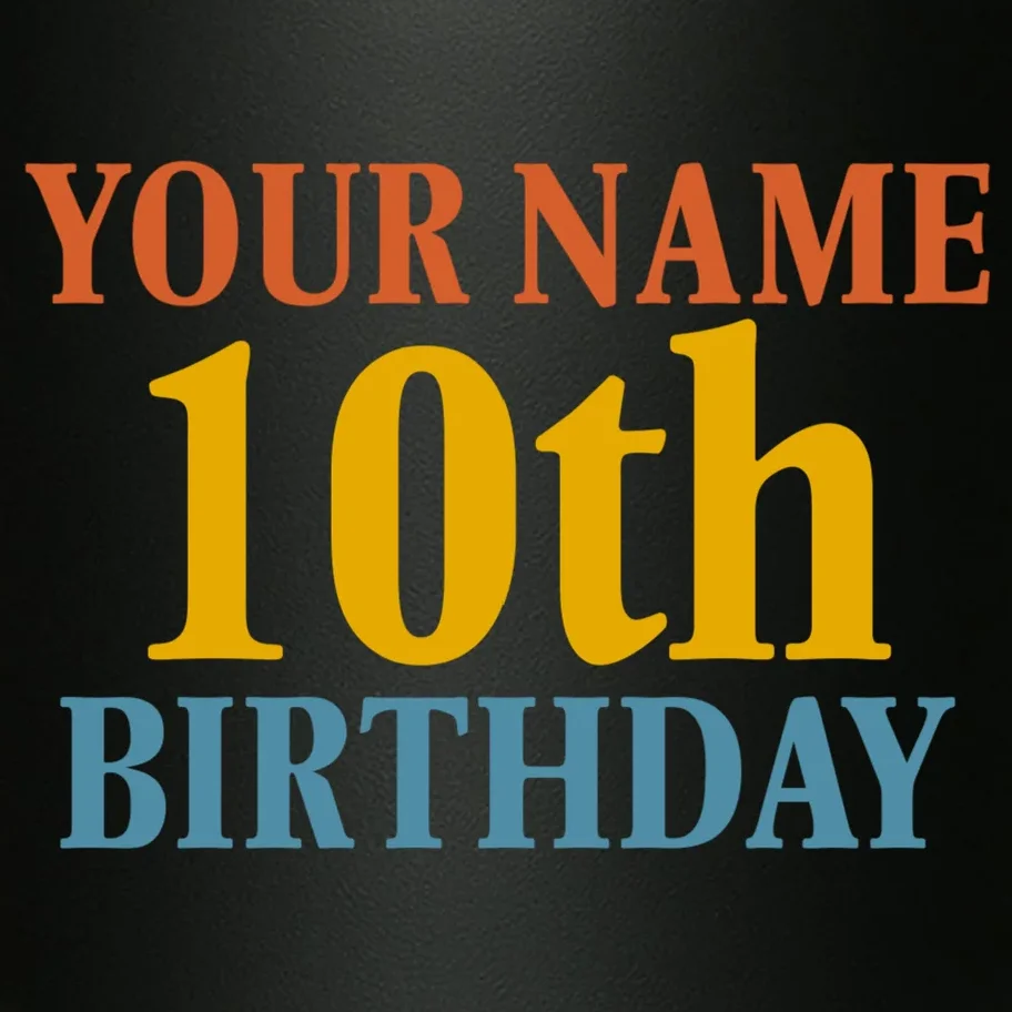 Personalized Birthday Custom Name & Age Text 20oz Tumbler - Front - Close-up