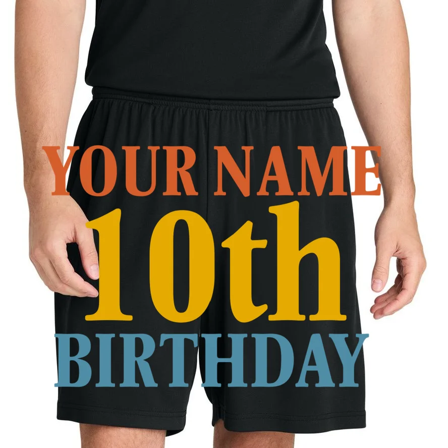 Personalized Birthday Custom Name & Age Text Men's Shorts - Front 1