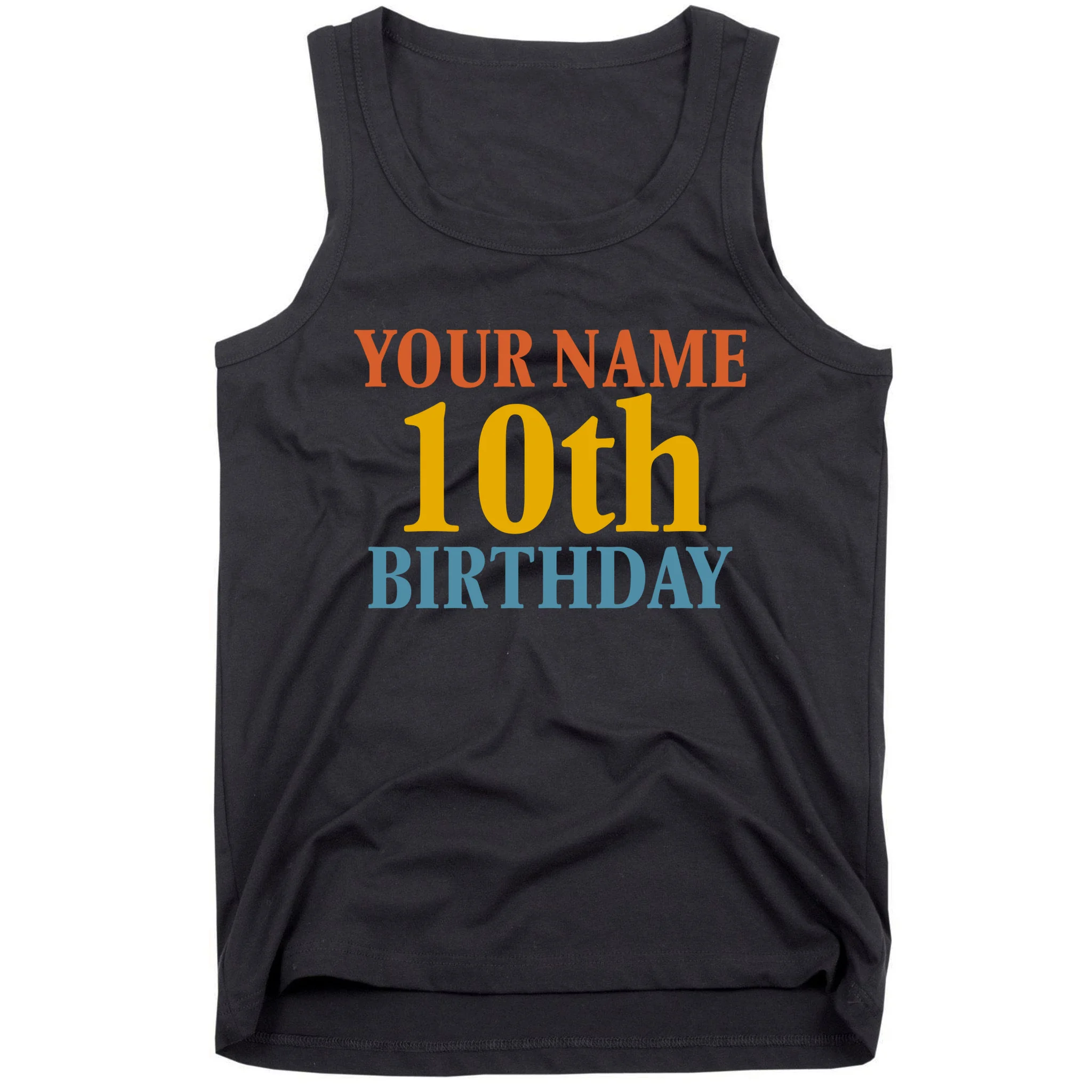 Personalized Birthday Custom Name & Age Text Men's Tank Top - Front