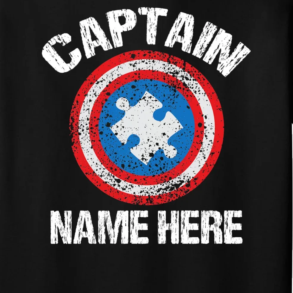 Personalized Captain Autism Puzzle Shield Custom Men's Pajamas - Front - Close-up