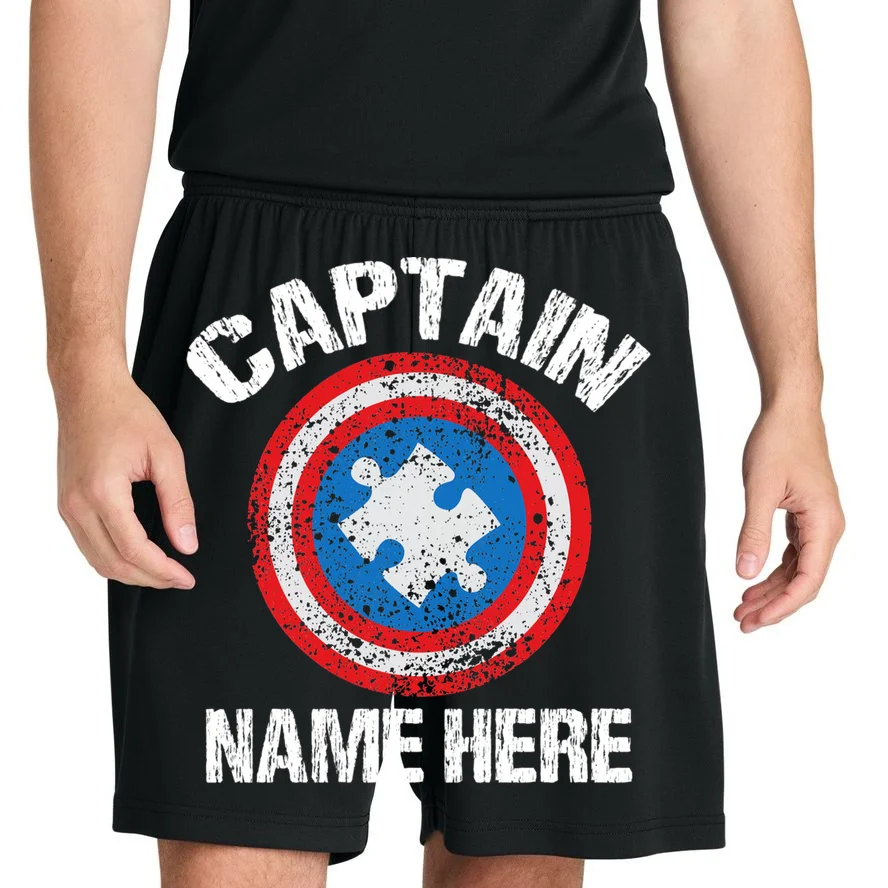 Personalized Captain Autism Puzzle Shield Custom Men's Shorts - Front 1