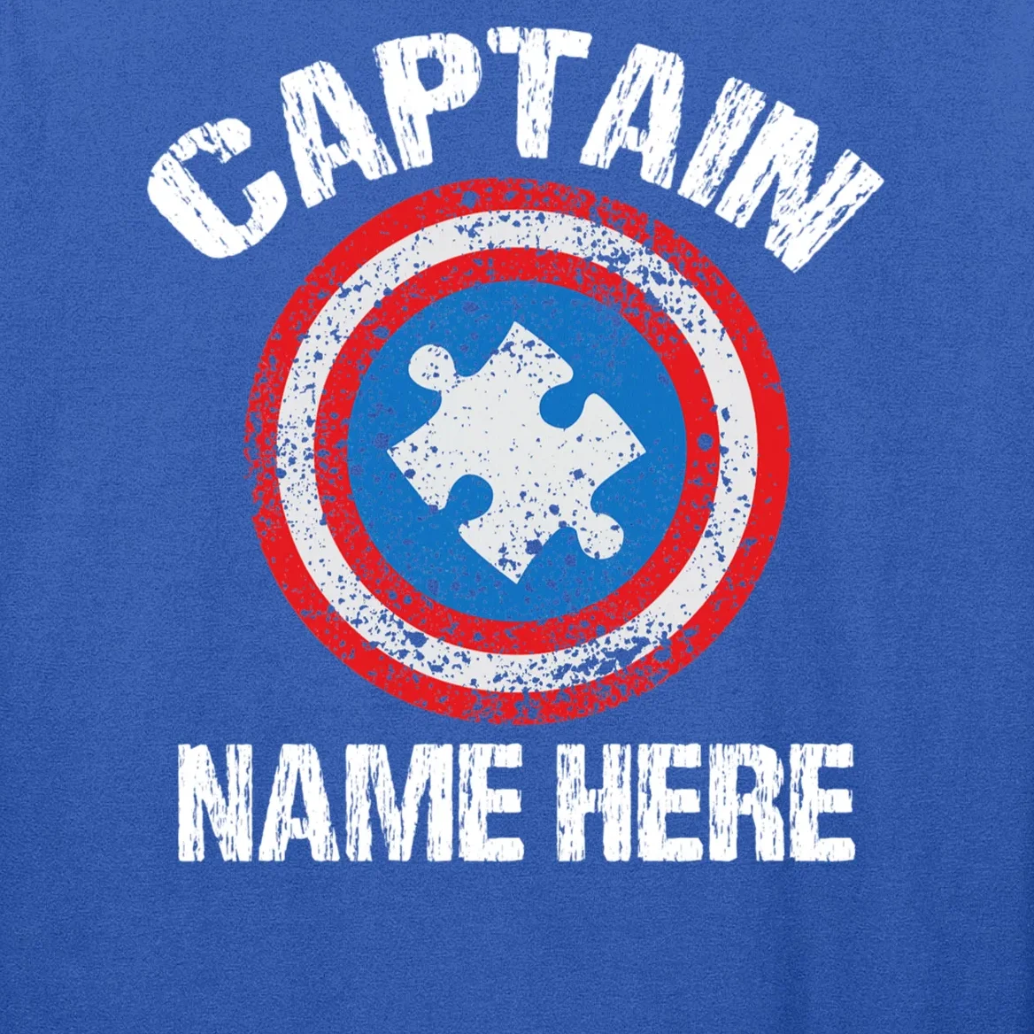 Personalized Captain Autism Puzzle Shield Custom Men's Long Sleeve Shirt - Front - Close-up