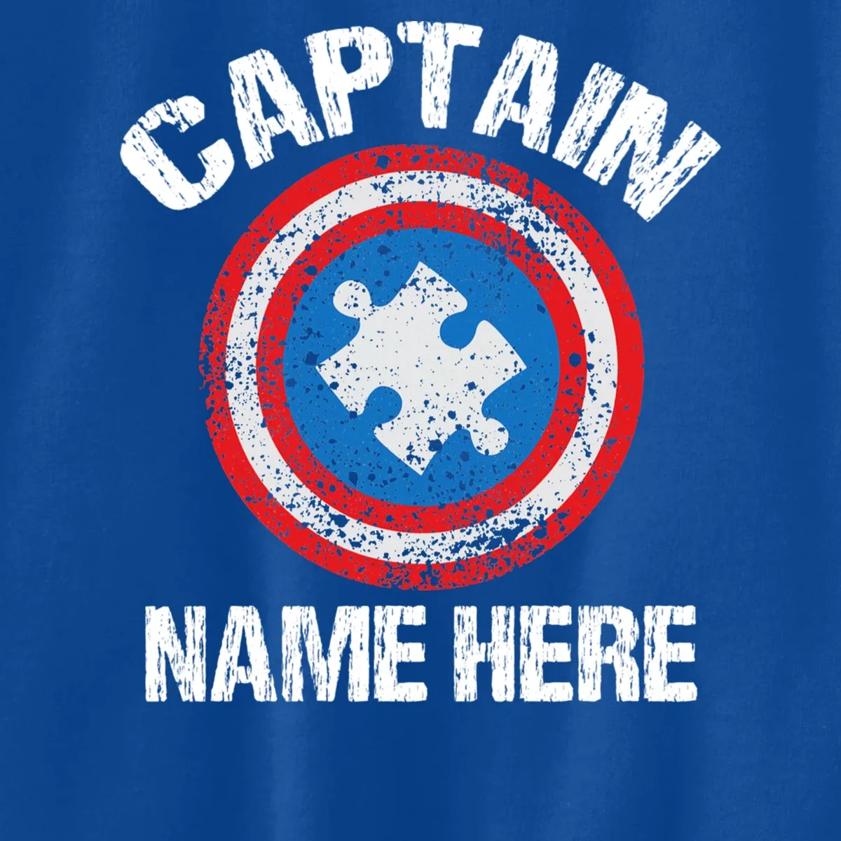 Personalized Captain Autism Puzzle Shield Custom Kids Sweatshirt - Front - Close-up