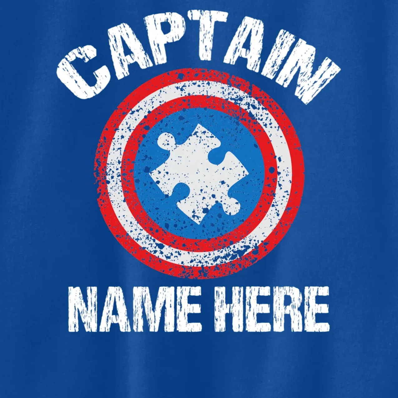 Personalized Captain Autism Puzzle Shield Custom Kids Sweatshirt - Front - Close-up