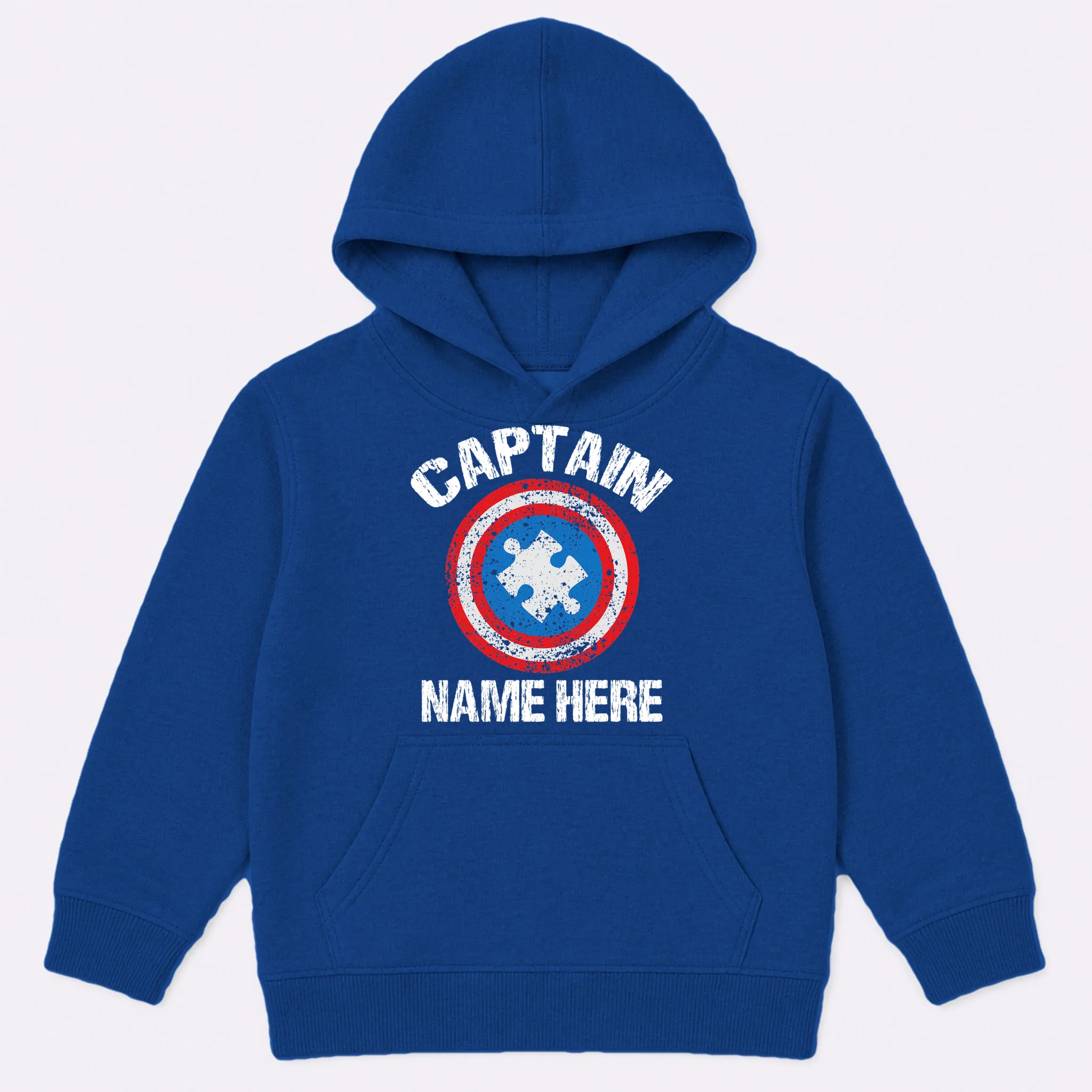 Personalized Captain Autism Puzzle Shield Custom Kids Hoodie Front