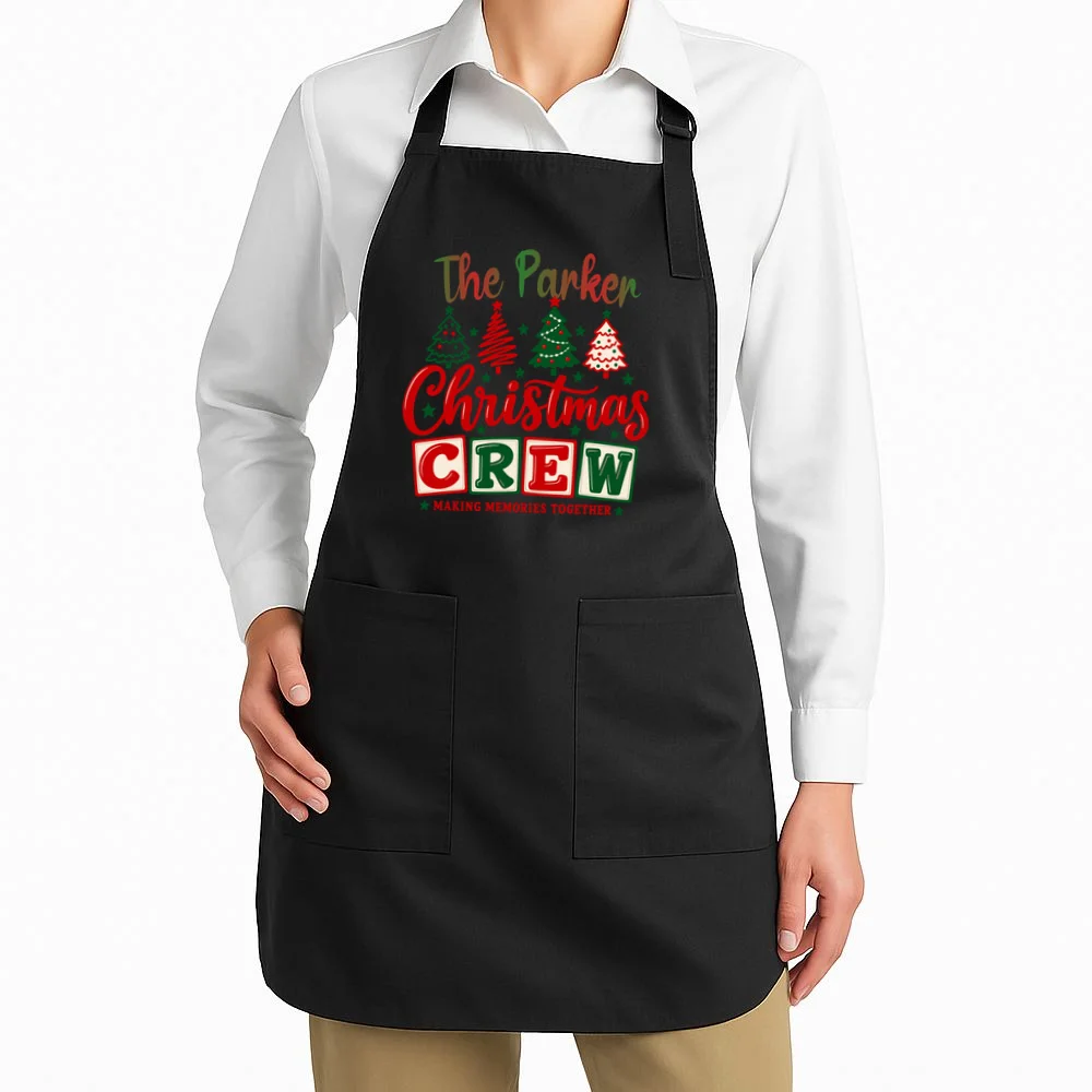 Personalized Christmas Crew Shirt – Custom Family Holiday Design Apron - Front 1