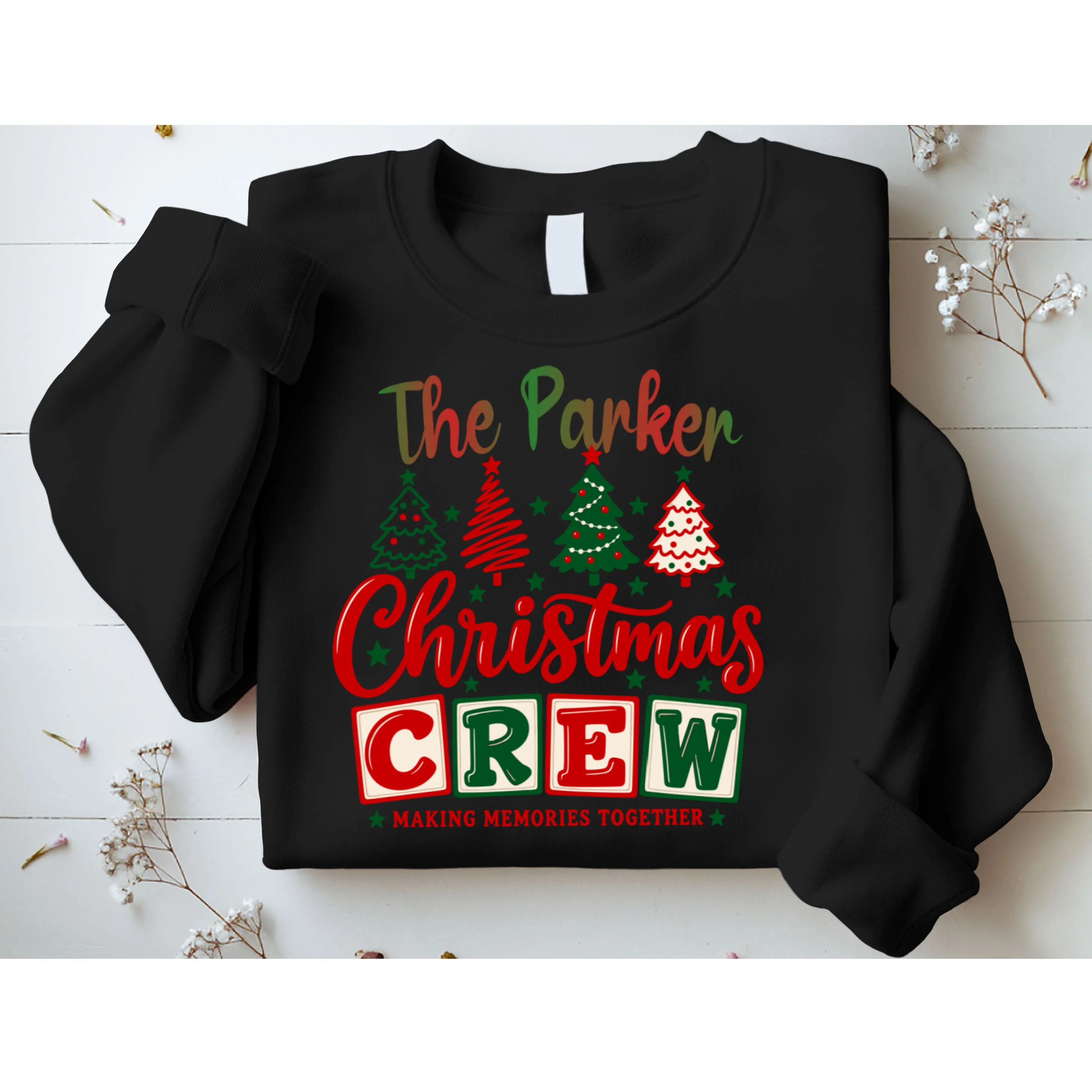 Personalized Christmas Crew Shirt – Custom Family Holiday Design Men's Sweatshirt - Front 1