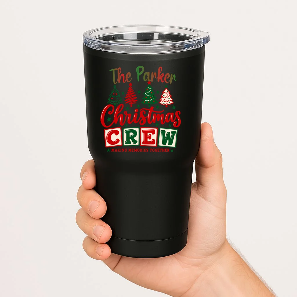 Personalized Christmas Crew Shirt – Custom Family Holiday Design 20oz Tumbler - Front 1