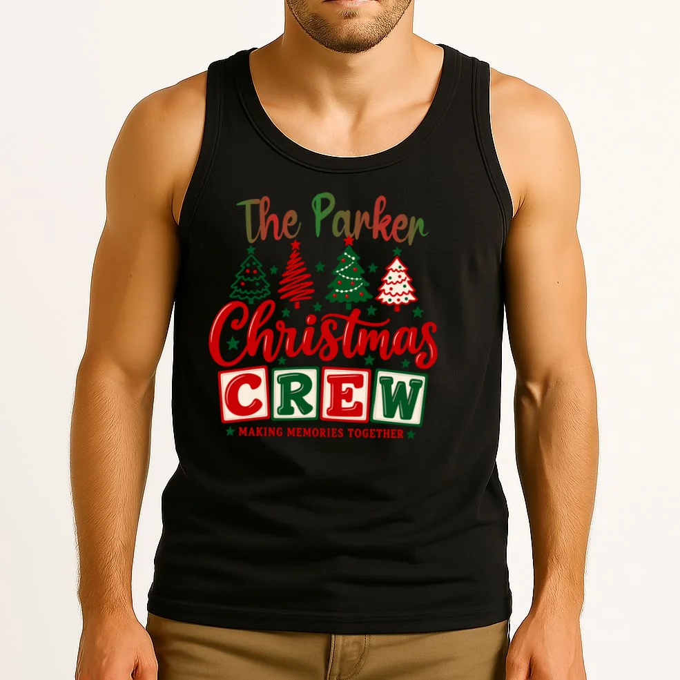 Personalized Christmas Crew Shirt – Custom Family Holiday Design Men's Tank Top - Front 2