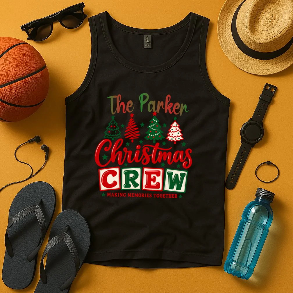 Personalized Christmas Crew Shirt – Custom Family Holiday Design Men's Tank Top - Front 3