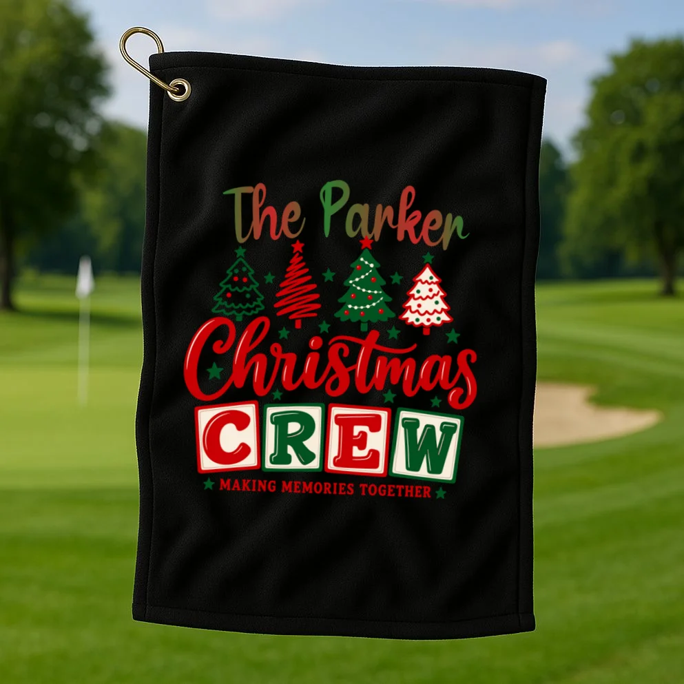 Personalized Christmas Crew Shirt – Custom Family Holiday Design Golf Towel - Front 1