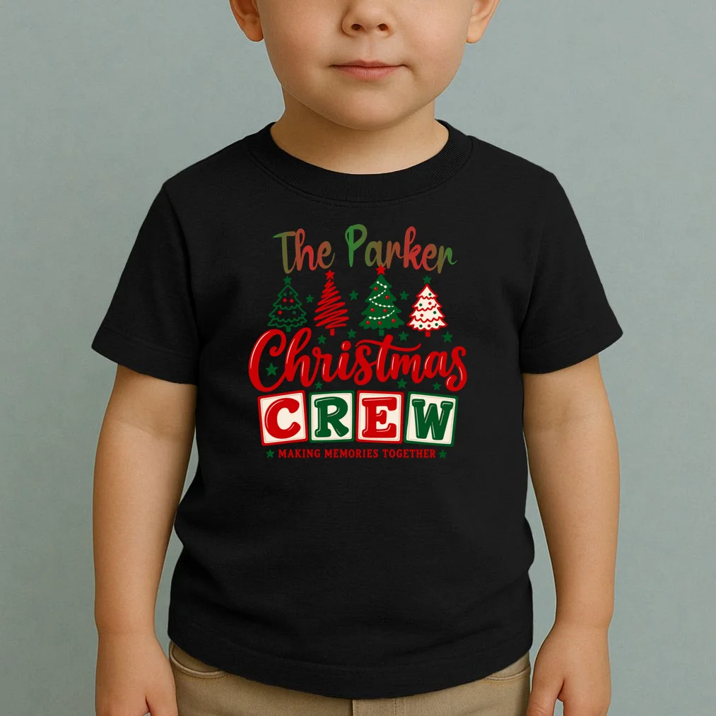 Personalized Christmas Crew Shirt – Custom Family Holiday Design Toddler T-Shirt - Front 1