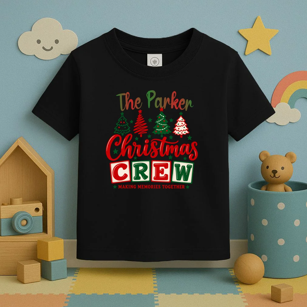 Personalized Christmas Crew Shirt – Custom Family Holiday Design Toddler T-Shirt - Front 2