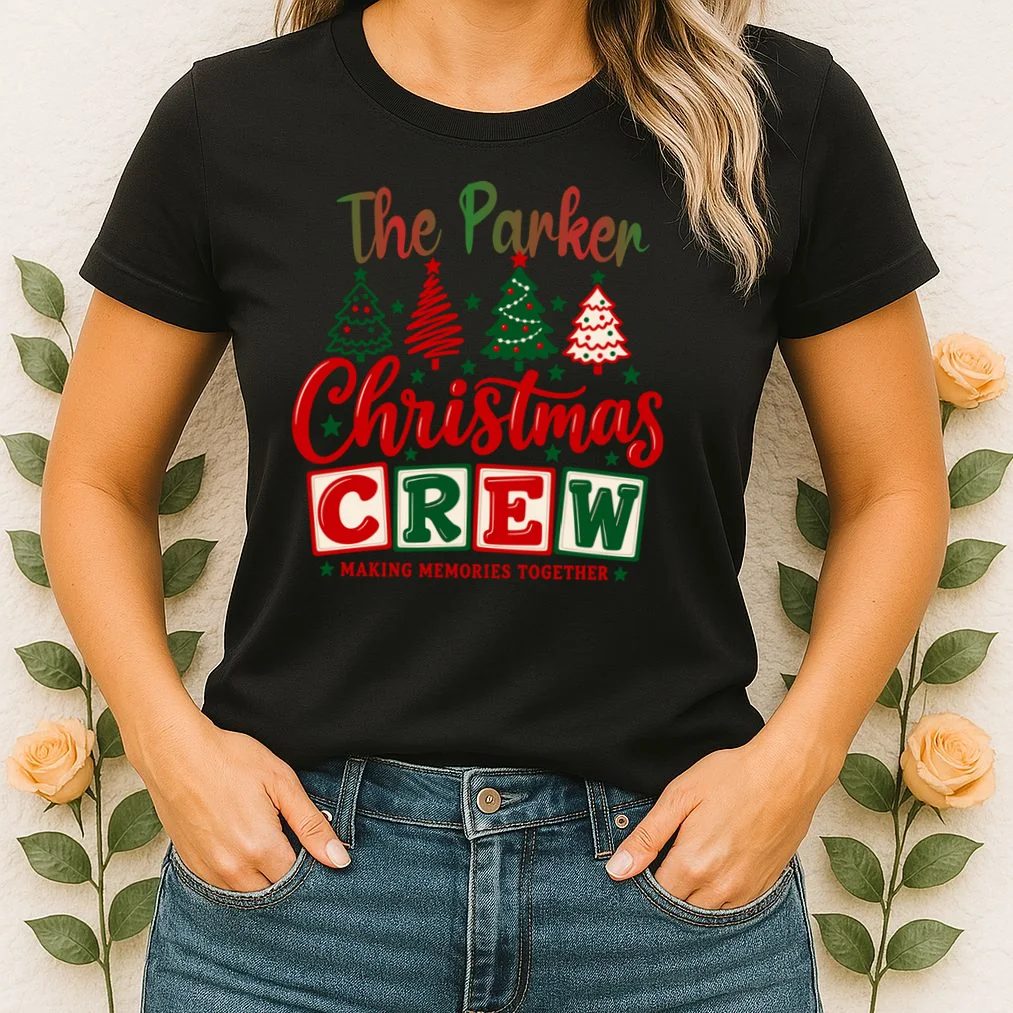 Personalized Christmas Crew Shirt – Custom Family Holiday Design Women's T-Shirt - Front 1