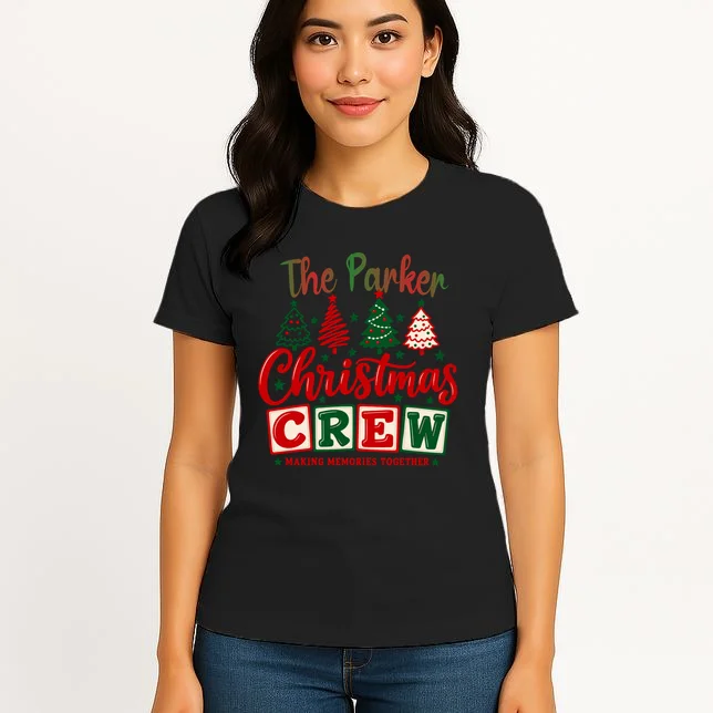 Personalized Christmas Crew Shirt – Custom Family Holiday Design Women's T-Shirt - Front 3