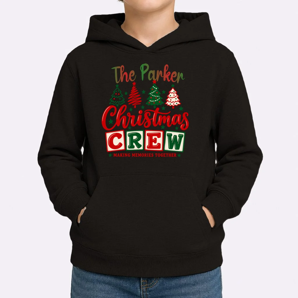 Personalized Christmas Crew Shirt – Custom Family Holiday Design Kids Hoodie - Front 1