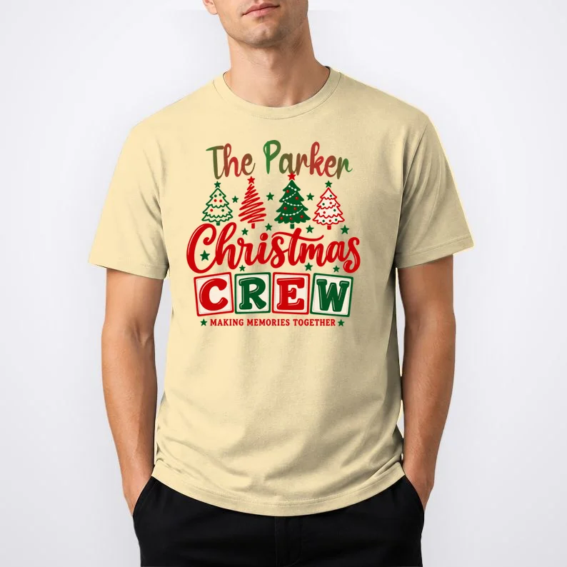 Personalized Christmas Crew Shirt – Custom Family Holiday Design Men's T-Shirt - Front 1