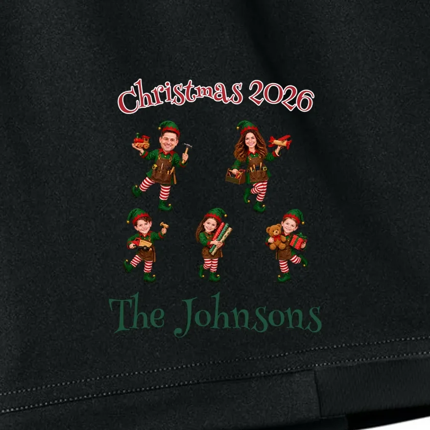 Playful Christmas Elf Family Kids Shorts - Front - Close-up